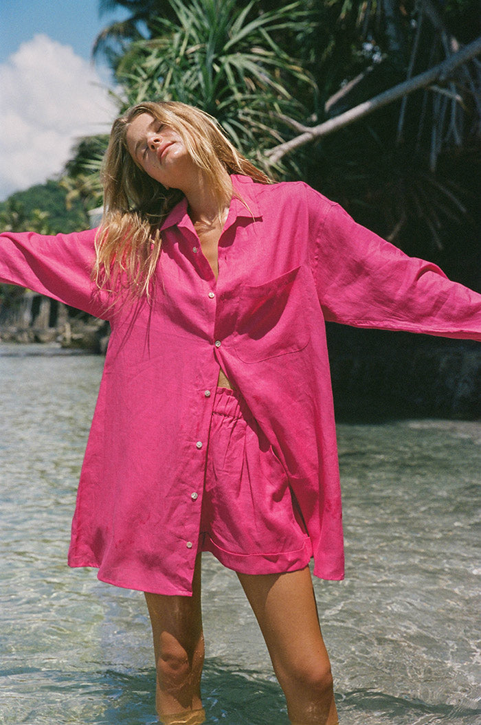 SUMMER Shorts - pink linen