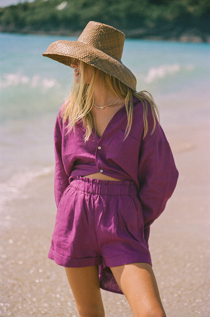 SUMMER Shorts - purple linen