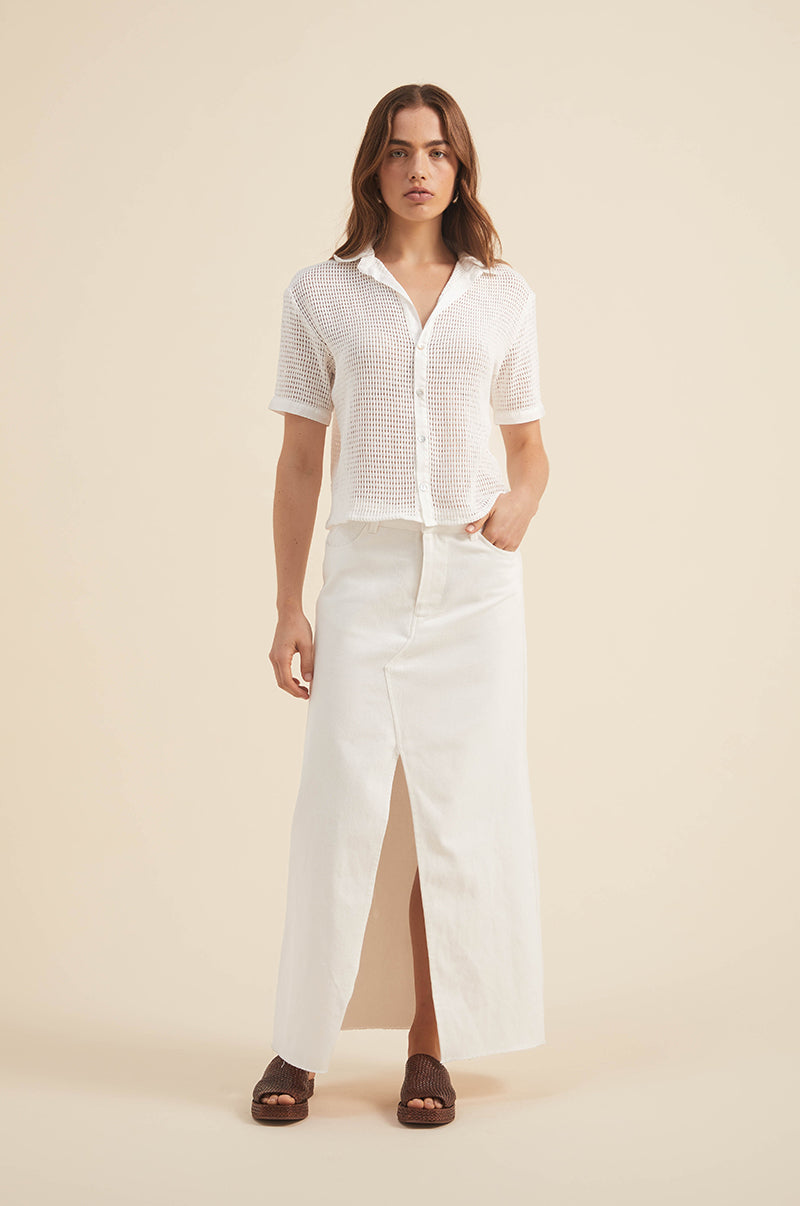 EIRENE Midi Skirt - Soft White - ROVE Designs
