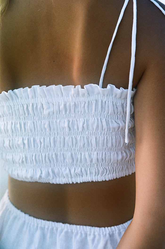 BELEZA Midi Dress - white linen