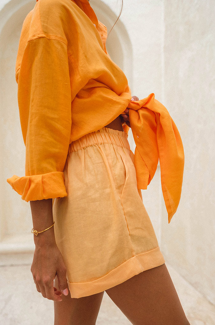 Over-Size Shirt Dress in mandarin-orange - ROVE Over-Size Shirt Dress in mandarin-orange - ROVE
