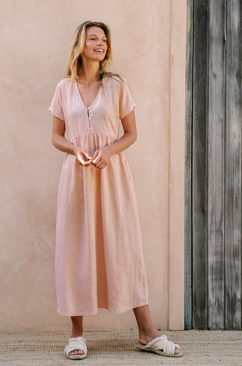SUNSEEKER Midi Dress - rose linen