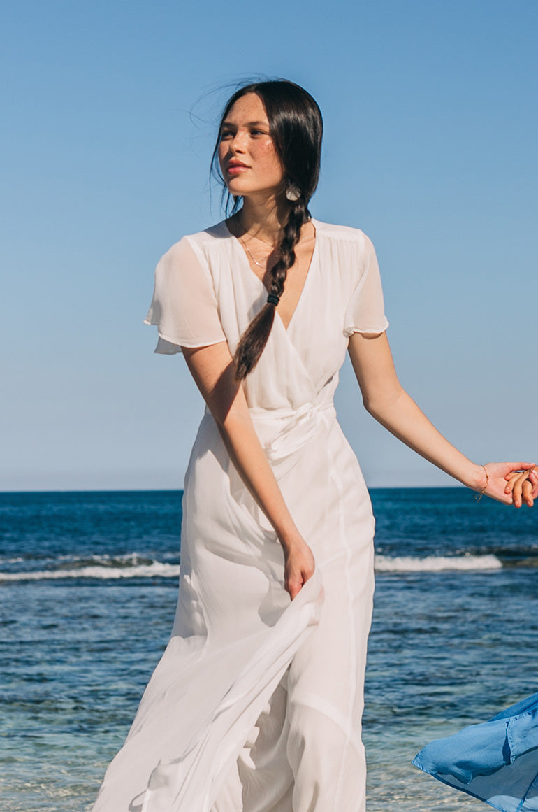 ZEPHYR Midi Dress - white