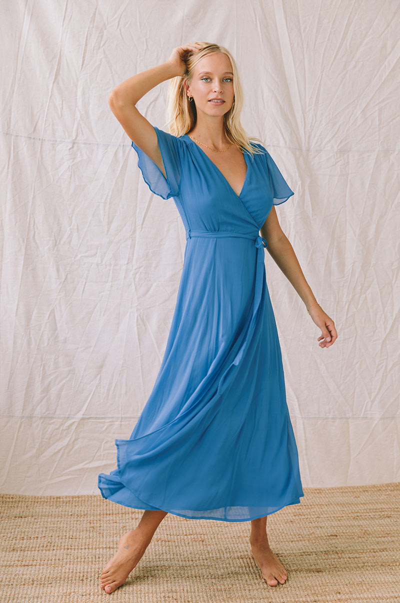 ZEPHYR Midi Dress - ocean blue