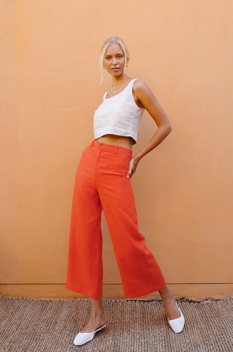 Coral clearance crop pants
